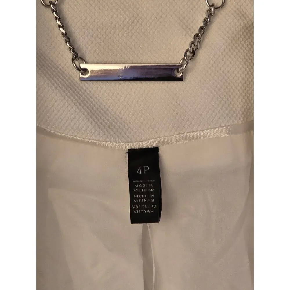 White House Black Market Classic White Blazer NWOT Size 4 Petite